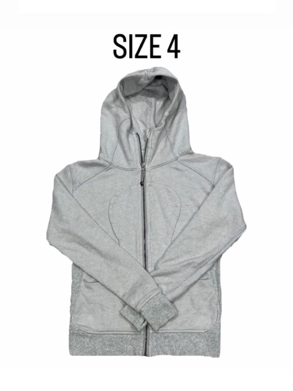 Lululemon Scuba Full-Zip Hoodie - Heathered Core Ultra Light Grey - Size 4